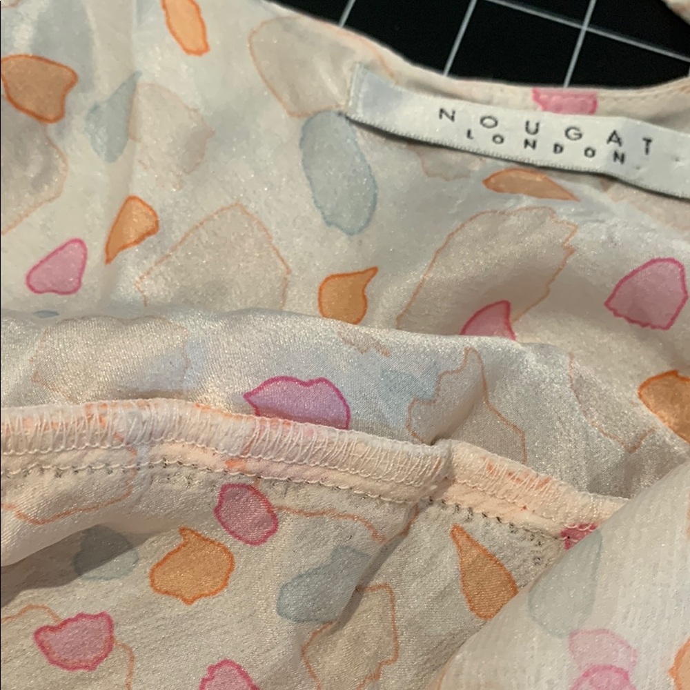 Nougat London 100% Silk Watercolour Dots Patterned Dress - Picture 9 of 16